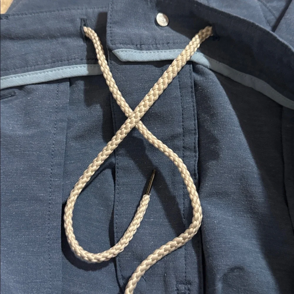 Faherty Belt Loop All Day Shorts Blue Techincal Stretch Drawstring-33